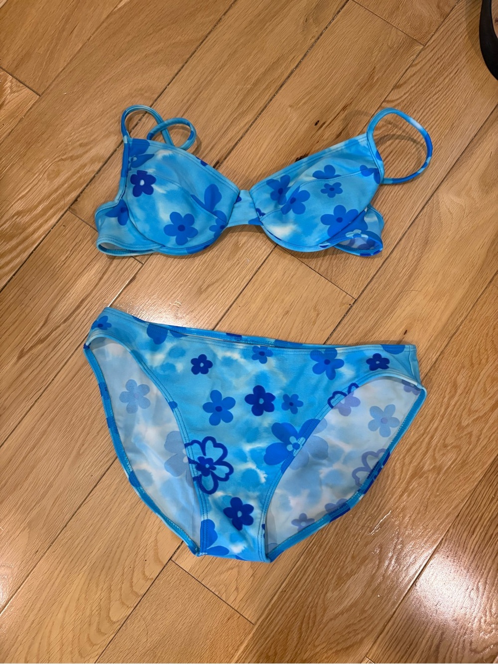 Vintage Blue Floral Bikini Set